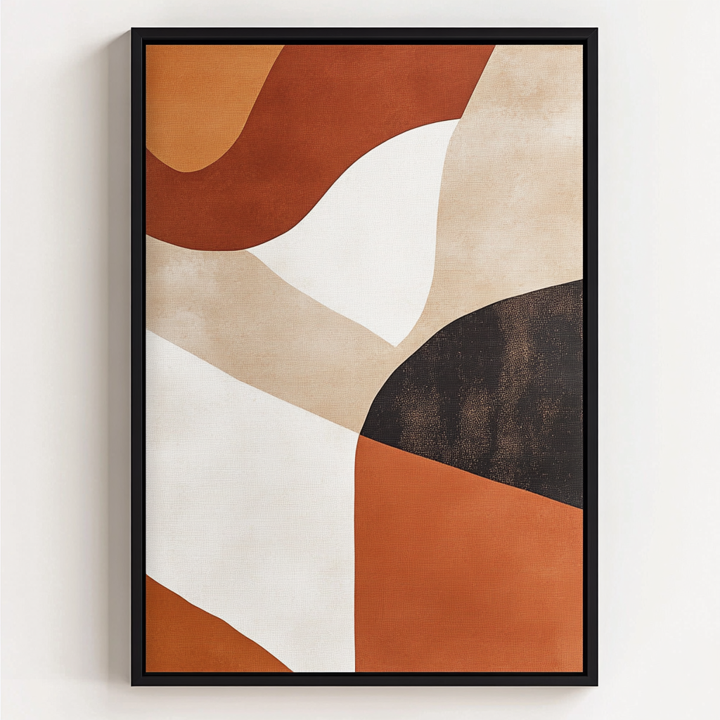 Jalom Modern Abstract Wall Art - Large Framed Canvas Print