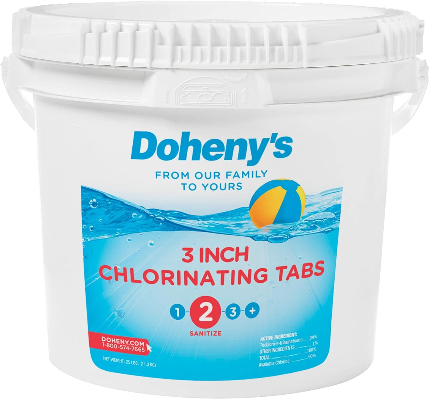 3 Inch Stabilized Chlorine Tablets | Pro-Grade Pool Sanitizer, Long Lasting, Slow Dissolving, 99% Pure Tri-Chlor, Individually Wrapped - 50lb