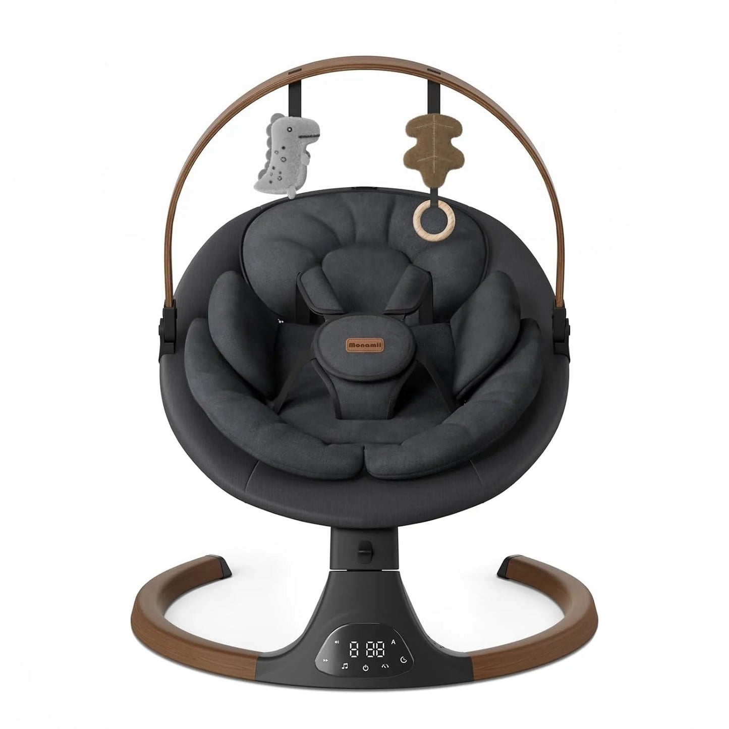 Baby Swings for Infants, Monamii Baby Swing, Bluetooth Infant Swing with Music Speaker, 5 Speeds and Remote Control, Indoor & Outdoor Use