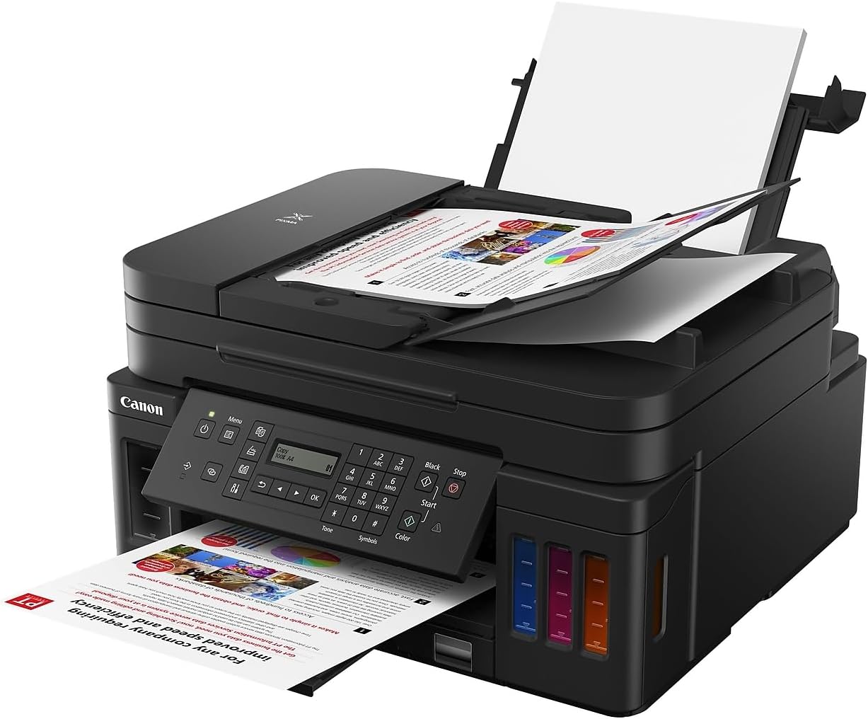 All-in-one Printer Home Office | Wireless Super Tank Printer | Copier | Scan, | Fax and ADF with Mobile Printing, Black, Works with Alexa